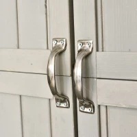 Outsunny Armario de Madera para Exterior para Herramientas de Jardinería con Doble Puerta y Estantes 127,5x50x164 cm Gris(m-11)