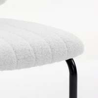 HOMCOM Lot de 2 Chaises de Salle à Manger, Chaises de Cuisine Rembourrées en Peluche Teddy, Dossier et Assise Large, Crème(m-9)
