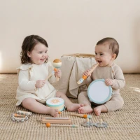AIYAPLAY Instrumentos Musicales Infantil 10 Piezas Juguetes Musicales de Madera Montessori Set de de Percusión(m-2)
