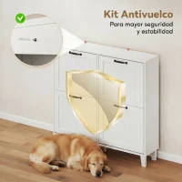 HOMCOM Mueble para Zapatos 4 Cajones Abatibles Ahorraespacio con Estantes Regulables Blanco(m-9)