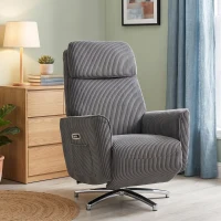HOMCOM Sillón Relax Eléctrico Reclinable con Función Cama 2 Motores Giratorio Sillón TV con Puerto USB(m-6)