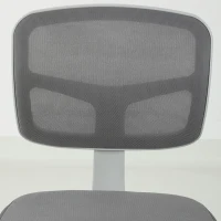 Vinsetto Chaise de Bureau Ergonomique Sans Accoudoirs, Fauteuil de Bureau Pivotant, Dossier Courbé en Maille et Roulettes, Gris(m-12)