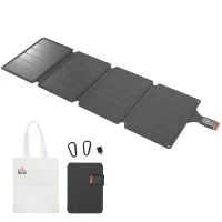 HOMCOM Painel Solar Dobrável 36W com Entradas USB-A e Tipo C IP67 Impermeável Superfície de ETFE para Carregar Telemóveis Tablets 89,8x27,9x1 cm Cinzento(m-11)