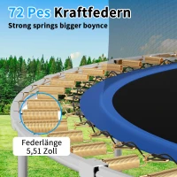 Trampolin Outdoor, verstärkten Beintraversen, doppelt gepolstertem Sicherheitsnetz, 366x366x256 cm, Blau(m-12)