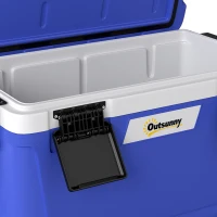 Outsunny 42.6L Insulated Cool Box, Lightweight Portable Ice Cooler with Handle, Lid and Drain Valve, Dark Blue(m-12)