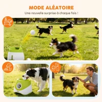 PawHut Lanceur de Balles Automatique avec 3 Balles en ETPU, 3 Réglages de Distance 6m/10m/14m, Intérieur et Extérieur, Vert(m-7)