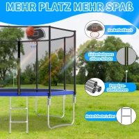 Trampolin Outdoor, verstärkten Beintraversen, doppelt gepolstertem Sicherheitsnetz, 366x366x256 cm, Blau(m-10)