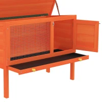PawHut Wooden Rabbit Hutch, Guinea Pig Hutch with Asphalt Roof, Outdoor Elevated Bunny House for Rabbits, Chinchillas(m-10)
