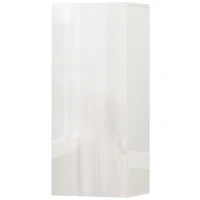 HOMCOM Mobiletto Bagno Pensile con 2 Ripiani in Vetro Regolabili e Anta Senza Maniglia, Bianco Lucido(m-11)