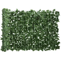 Outsunny Siepe Artificiale Arrotolabile e Impermeabile, in Seta e PE, 300x100 cm, Verde Scuro(m-1)
