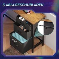L-förmiger Gaming-Eckschreibtisch, stabiles Metallgestell & Holzplatte, einfache Montage, 150x50x87.5 cm, Braun(m-5)