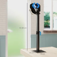 HOMCOM Support de réparation de vélo réglable en hauteur, pince rotative 360°, charge max. 25kg, 41-60x13x13cm, noir(m-3)