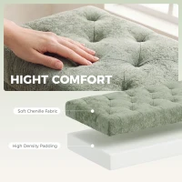 HOMCOM Storage Ottoman, Chenille Upholstered Ottoman Storage Box with Padded Seat, Metal Legs, 114 x 41 x 45 cm, Light Green(m-5)