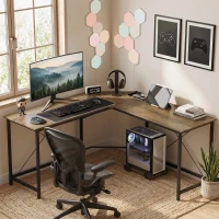 HOMCOM Corner L-Shape Computer Desk PC Workstation Writing Gaming Table Home Office(m-2)