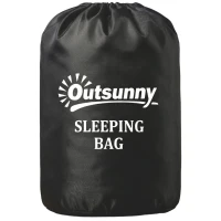 Outsunny Sleeping Bag for Adults, Lightweight & Compact Sleeping Bag, 3 Seasons, Black(m-13)