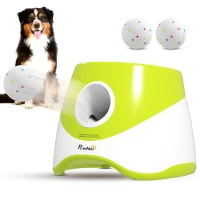 PawHut Lanceur de Balles Automatique avec 3 Balles en ETPU, 3 Réglages de Distance 6m/10m/14m, Intérieur et Extérieur, Vert(m-12)