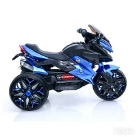 12V Kinder-Elektromotorrad, LED-Licht & leuchtende Räder, Bluetooth-Musik, 115x59x73 cm, Blau(m-7)