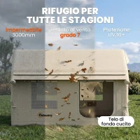 Outsunny Tenda da Campeggio Gonfiabile con Pompa, Impermeabile 3000mm e Antivento, Cachi(m-6)