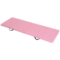 Covoraș de Gimnastică Pliabil HOMCOM, Covoraș Fitness Gros de 5 cm și Antiderapant, 180x60x5 cm, Roz(m-1)