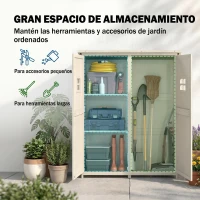 Outsunny Armario de Madera para Exterior para Herramientas de Jardinería con Doble Puerta y Estantes 127,5x50x164 cm Gris(m-4)