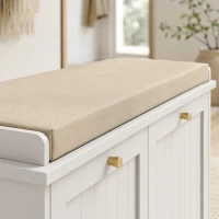 HOMCOM Banco Zapatero Mueble para Entrada Cojín Acolchado 2 Cajones Abatibles 8-10 Pares de Zapatos(m-6)