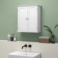 HOMCOM Bathroom Wall Cabinet, 3-Tier Wall-Mounted Bathroom Storage Cabinet with Adjustable Shelf, White(m-10)