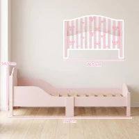 AIYAPLAY Cama Montessori para Niños 3-6 Años 146x76,5 cm con Protectores Anticaídas Forma de Lazo para Dormitorio Rosa(m-3)