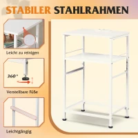 Nachttisch mit Ladefunktion, großer Stauraum, passend für Schlafzimmer, Wohnzimmer und Büro, 39.8x29.8x64.2 cm, Weiß(m-6)