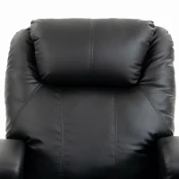 HOMCOM Elektrische sta-op-stoel van kunstleer, relaxfauteuil met afstandsbediening, USB-oplader, bekerhouder en zijvakken, zwart(m-11)