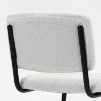 HOMCOM Lot de 2 Chaises de Salle à Manger, Chaises de Cuisine Rembourrées en Peluche Teddy, Dossier et Assise Large, Crème(m-8)