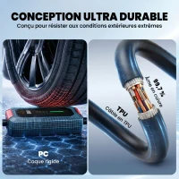 HOMCOM Chargeur Voiture Électrique Type 2 3,5kW [5m, 6/8/10/13/16A] Câble de Recharge Portable Écran LCD Retardateur Noir(m-6)