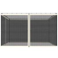 Outsunny 4 Paneles Laterales 3,4x2 cm para Carpa de Jardín Tela Mosquitera para Cenador Gazebo con Cremalleras y Anillas Negro(m-11)