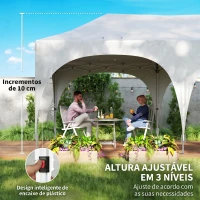 Outsunny Tenda Dobrável 6x3 m Pop-up com 4 Painéis Removíveis Altura Ajustável e Bolsa de Transporte Branco(m-9)