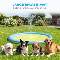 PawHut Dog Splash Pad for Pets Dog Bath Pool Water Game(m-4)