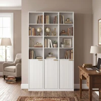 HOMCOM Bookcase Adjustable Shelf Bookshelf Anti-Tip Hardware 6-Tier Storage Cabinet White Wood Effect(m-8)