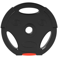 SPORTNOW Kit Pesi con 2 Dischi da 5 kg e 2 Dischi da 2.5 kg in Polipropilene e Sabbia, Ø27x4.5 cm e Ø24x3.5 cm, Nero(m-1)