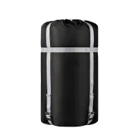 Outsunny Double Sleeping Bag with 2 Pillows, 220 x 160 cm Extra-Large Sleeping Bag for Adults, Black(m-13)