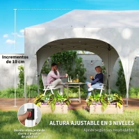 Outsunny Carpa Plegable 6x3 m Pop-up con 6 Laterales Desmontables Altura Ajustable y Bolsa de Transporte Gris Claro(m-9)