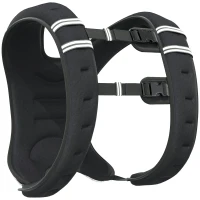 HOMCOM Chaleco Lastrado 5 kg con 2 Correas Ajustables y Bandas Reflectantes para Entrenamiento de Fuerza Jogging Negro(m-1)