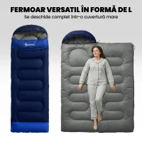Outsunny Sac de Dormit pentru Adulți, Ușor și Compact, Bleumarin(m-5)