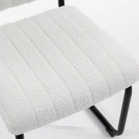 HOMCOM Lot de 2 Chaises de Salle à Manger, Chaises de Cuisine Rembourrées en Peluche Teddy, Dossier et Assise Large, Crème(m-7)
