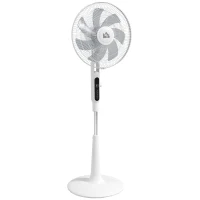 HOMCOM Ventilador de Pie con Mando a Distancia Oscilante 28 Velocidades 3 Modos Temporizador y Función Antimosquitos Blanco(m-1)