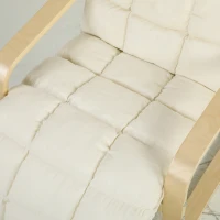 HOMCOM Modern Accent Chair, Leisure Lounge Chair Armchair with Footrest, Plush Cushion, Curved Legs and Arms, Cream White(m-12)