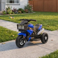 AIYAPLAY Kids Electric Motorcycle Ride-On Toy, 3-Wheel Battery-Operated Motorbike with Horn, Toddler Ride On Bike, Blue(m-9)