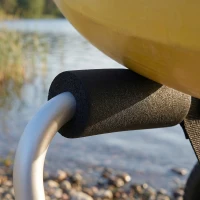 Outsunny Carro de Transporte Kayak Plegable Barco Canoa Carrier Remolque Carretilla Carga 70kg con Ruedas Portacanoas 62x35x30cm(m-8)