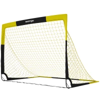 SPORTNOW Poartă de fotbal Pop-up portabilă și pliabilă cu 4 țăruși și husă de transport, fără montaj, 150x110x110cm, galben(m-8)