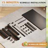 Elektrisch höhenverstellbarer Schreibtisch, 3 speicherbare Höhen für ergonomisches Sitz‑Steh‑Arbeiten, 120×60 cm, 72–118 cm, 120x60x72-118 cm, Schwarz(m-6)
