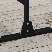 Outsunny Biombo de 3 Painéis 122x198 cm Biombo Separador de Ambientes com Suporte Design de Folhas Grandes Preto(m-8)