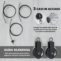 SPORTNOW Pulley Machine Home Gym e Puleggia LAT Machine, Attacco per Dischi Pesi Universali e Accessori(m-6)