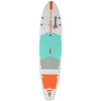 Outsunny Tabla Paddle Surf Hinchable SUP Extra Largo de 335 cm con Asiento Remo Convertible Aletas Bomba y Mochila Carga 180 kg(m-1)